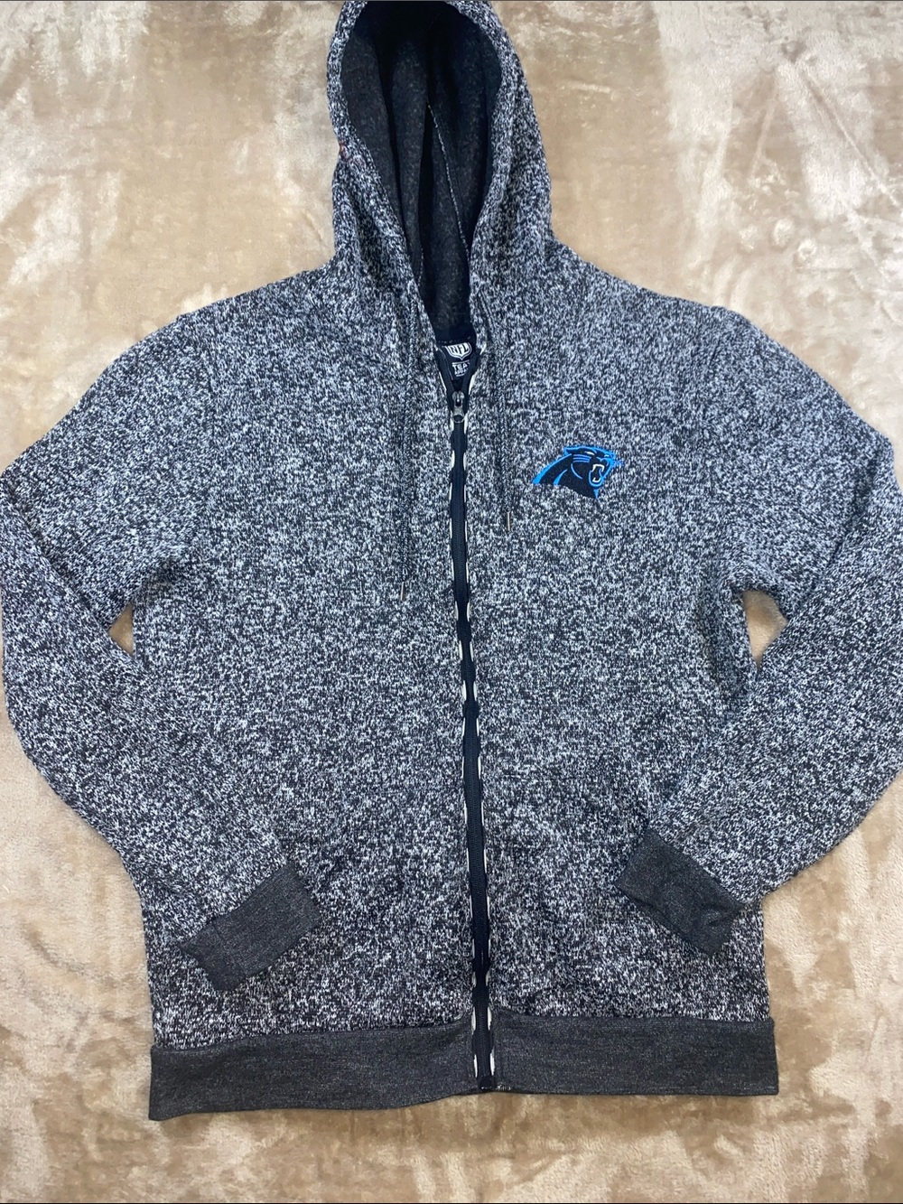 NFL Carolina Panthers Gray Marled Zip Hoodie Jacket